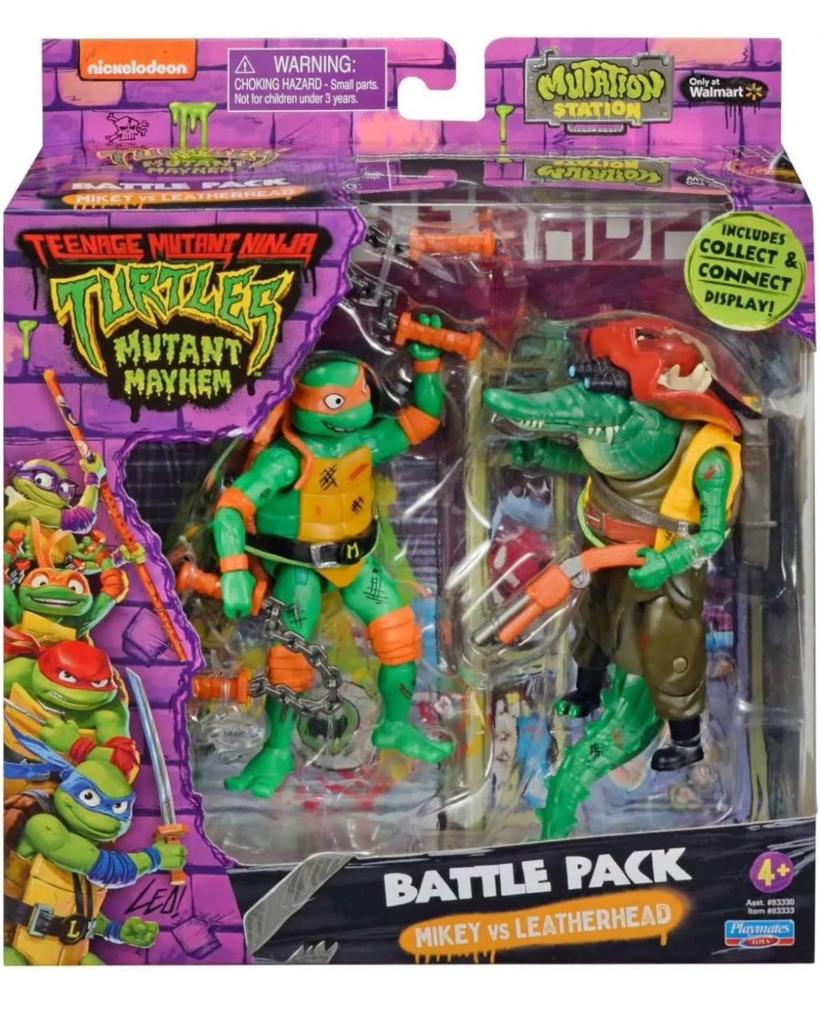 Tortugas Ninja Adolescente Battle Pack Mikey Vs Leatherhead Nuevo